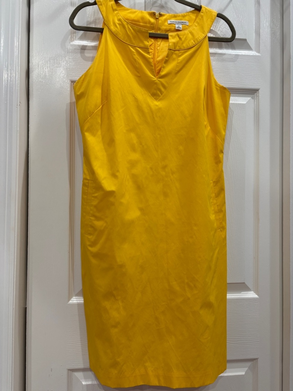 Banana Republic Bright Yellow Sleeveless Sheath Dress